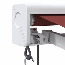 vidaXL Motorised Cassette Awning Retractable Awning Canopy Outdoor Awning - burgundy and white, 300 x 250 cm - Additional view 5