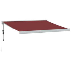 vidaXL Motorised Cassette Awning Retractable Awning Canopy Outdoor Awning - burgundy and white, 350 x 250 cm