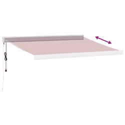 vidaXL Motorised Cassette Awning Retractable Awning Canopy Outdoor Awning - burgundy and white, 350 x 250 cm - Additional view 4