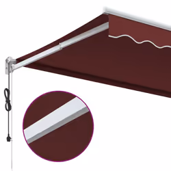 vidaXL Motorised Cassette Awning Retractable Awning Canopy Outdoor Awning - burgundy and white, 350 x 250 cm - Additional view 6