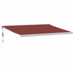 vidaXL Motorised Cassette Awning Retractable Awning Canopy Outdoor Awning - burgundy and white, 400 x 300 cm