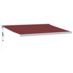 vidaXL Motorised Cassette Awning Retractable Awning Canopy Outdoor Awning - burgundy and white, 400 x 300 cm