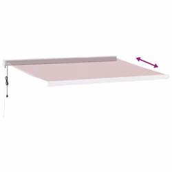 vidaXL Motorised Cassette Awning Retractable Awning Canopy Outdoor Awning - burgundy and white, 400 x 300 cm - Additional view 4