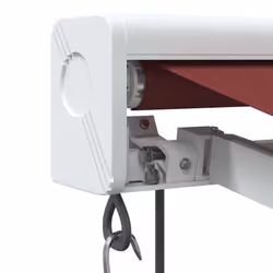 vidaXL Motorised Cassette Awning Retractable Awning Canopy Outdoor Awning - burgundy and white, 400 x 300 cm - Additional view 5
