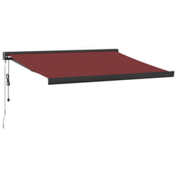 vidaXL Motorised Cassette Awning Retractable Awning Canopy Outdoor Awning - burgundy, 350 x 250 cm