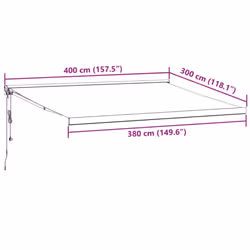 vidaXL Motorised Cassette Awning Retractable Awning Canopy Outdoor Awning - burgundy, 400 x 300 cm