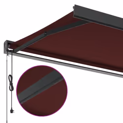 vidaXL Motorised Cassette Awning Retractable Awning Canopy Outdoor Awning - burgundy, 400 x 300 cm - Additional view 6