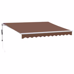 vidaXL Automatic Retractable Awning Sunshade Garden Canopy Outdoor Awning Shed - brown and white, 300 x 250 cm