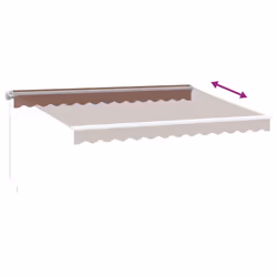 vidaXL Manual Retractable Awning Privacy Screen Sunshade Brown 350x250 cm - Additional view 4