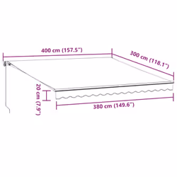 vidaXL Automatic Retractable Awning Outdoor Privacy Screen Brown 400x300 cm - Additional view 3
