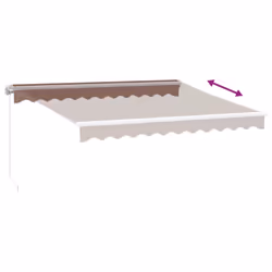 vidaXL Manual Retractable Awning Privacy Screen Sunshade Brown 300x250 cm - Additional view 4