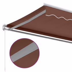 vidaXL Manual Retractable Awning Privacy Screen Sunshade Brown 300x250 cm - Additional view 6