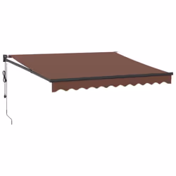 vidaXL Retractable Awning Fabric and Aluminium - brown, 300 x 250 cm