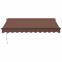 vidaXL Retractable Awning Fabric and Aluminium - brown, 300 x 250 cm