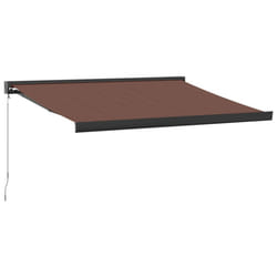 vidaXL Manual Cassette Awning Retractable Window Canopy Shade Patio Awning - brown, 300 x 250 cm