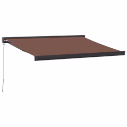 vidaXL Manual Cassette Awning Retractable Window Canopy Shade Patio Awning - brown, 350 x 250 cm