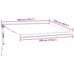 vidaXL Motorised Cassette Awning Retractable Awning Canopy Outdoor Awning - brown, 300 x 250 cm