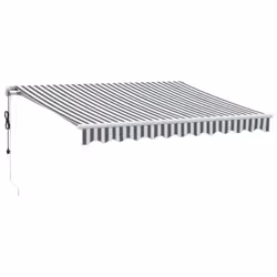 vidaXL Automatic Retractable Awning Sunshade Garden Canopy Outdoor Awning Shed - anthracite and white, 300 x 250 cm