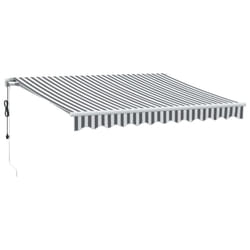 vidaXL Automatic Retractable Awning Sunshade Garden Canopy Outdoor Awning Shed - anthracite and white, 300 x 250 cm