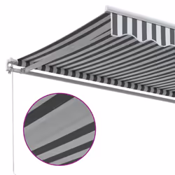 vidaXL Manual Retractable Awning Folding Outdoor Sunshade Patio Canopy Blind - anthracite and white, 400 x 350 cm - Additional view 5
