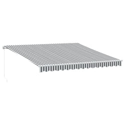 vidaXL Manual Retractable Awning Shelter Outdoor Awning Folding Arm with LED - anthracite and black, 350 x 250 cm