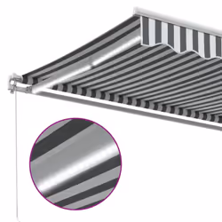 vidaXL Manual Retractable Awning Shelter Outdoor Awning Folding Arm with LED - anthracite and black, 350 x 250 cm - Additional view 6