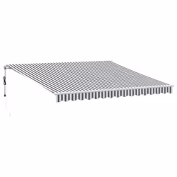 vidaXL Automatic Retractable Awning Sunshade Garden Canopy Outdoor Awning Shed - anthracite and white, 400 x 350 cm