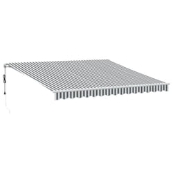 vidaXL Automatic Retractable Awning Sunshade Garden Canopy Outdoor Awning Shed - anthracite and white, 400 x 350 cm