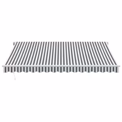 vidaXL Automatic Retractable Awning Sunshade Garden Canopy Outdoor Awning Shed - anthracite and white, 400 x 350 cm