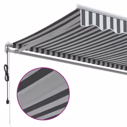 vidaXL Automatic Retractable Awning Sunshade Garden Canopy Outdoor Awning Shed - anthracite and white, 400 x 350 cm - Additional view 6