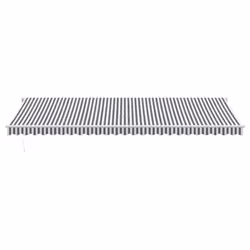 vidaXL Manual Retractable Awning Folding Outdoor Sunshade Patio Canopy Blind - anthracite and white, 600 x 350 cm - Additional view 2