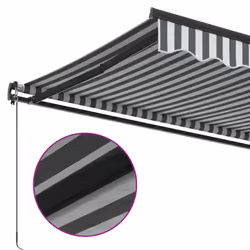 vidaXL Manual Retractable Awning Outdoor Patio Awning Sunshade Garden Canopy - anthracite and white, 400 x 350 cm - Additional view 6