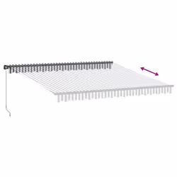 vidaXL Manual Retractable AwningCanopy Outdoor Awning Folding Arm with LED - anthracite and white, 400 x 350 cm - Additional view 5