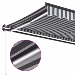 vidaXL Manual Retractable AwningCanopy Outdoor Awning Folding Arm with LED - anthracite and white, 400 x 350 cm - Additional view 7