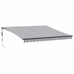 vidaXL Automatic Retractable Awning Patio Canopy Outdoor Awning Folding Arm - anthracite and white, 400 x 350 cm