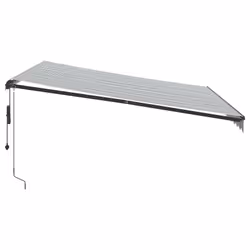 vidaXL Retractable Awning Canopy Outdoor Awning Folding Arm with Wind Sensor - anthracite and white, 400 x 350 cm - Additional view 4