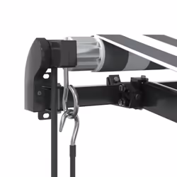 vidaXL Retractable Awning Canopy Outdoor Awning Folding Arm with Wind Sensor - anthracite and white, 400 x 350 cm - Additional view 6