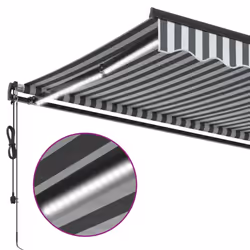 vidaXL Retractable Awning Canopy Outdoor Awning Folding Arm with Wind Sensor - anthracite and white, 400 x 350 cm - Additional view 7