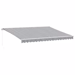 vidaXL Manual Retractable Awning Balcony Screen Anthracite & White 450x300 cm