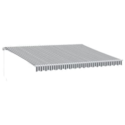 vidaXL Manual Retractable Awning Balcony Screen Anthracite & White 450x300 cm