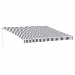 vidaXL Manual Retractable Awning Balcony Screen Anthracite & White 400x300 cm