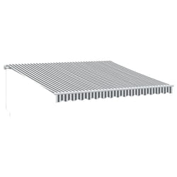 vidaXL Manual Retractable Awning Balcony Screen Anthracite & White 400x300 cm