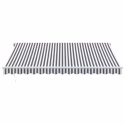 vidaXL Manual Retractable Awning Balcony Screen Anthracite & White 400x300 cm