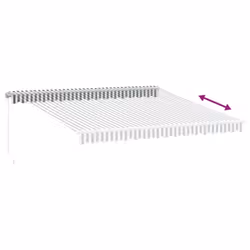 vidaXL Manual Retractable Awning Balcony Screen Anthracite & White 400x300 cm - Additional view 4
