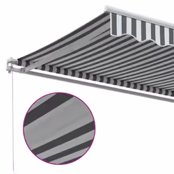 vidaXL Manual Retractable Awning Balcony Screen Anthracite & White 400x300 cm - Additional view 6