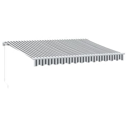 vidaXL Manual Retractable Awning Balcony Screen Anthracite & White 350x250 cm