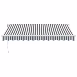 vidaXL Manual Retractable Awning Balcony Screen Anthracite & White 350x250 cm