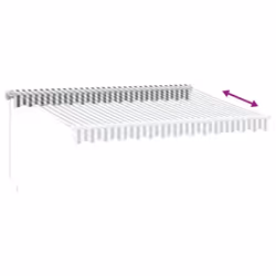 vidaXL Manual Retractable Awning Balcony Screen Anthracite & White 350x250 cm - Additional view 4