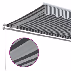 vidaXL Manual Retractable Awning Balcony Screen Anthracite & White 350x250 cm - Additional view 6