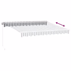 vidaXL Manual Retractable Awning Balcony Screen Anthracite & White 300x250 cm - Additional view 4